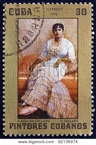 Postage Stamp Cuba 1976 Painting By Guilllermo Collazo
