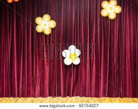 Closed Theater Red Curtains