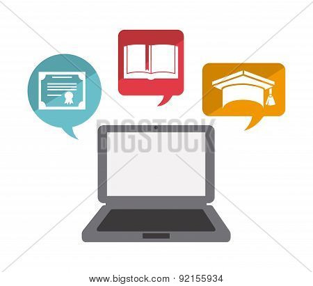 graduation design over white background vector illustration
