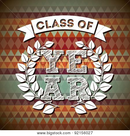 graduation design over  pattern background vector illustration