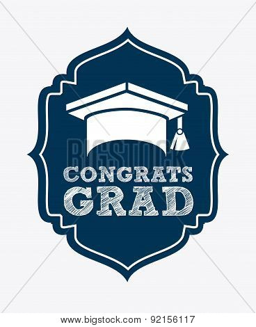 graduation design over white background vector illustration