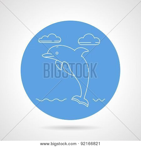 Dolphin Blue Round Vector Icon