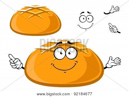 Happy fresh crusty cartoon bread