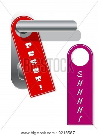 Door Hangers With Shhhh And Pssst Text