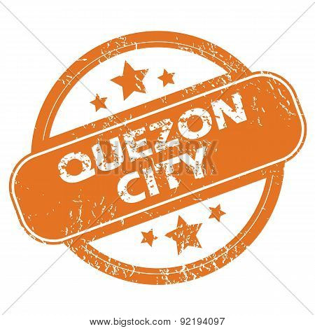 Quezon city round stamp