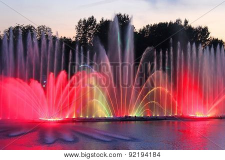 Biggest Fountain On The River In Vinnytsia, Ukraine