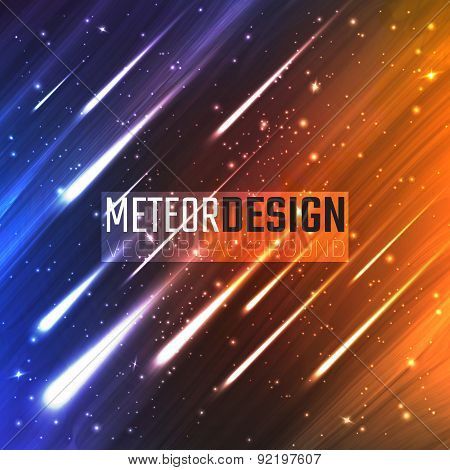 Colorful background with Shining Neon Lights Like flying Meteors. Vector Illustration for artwork, p