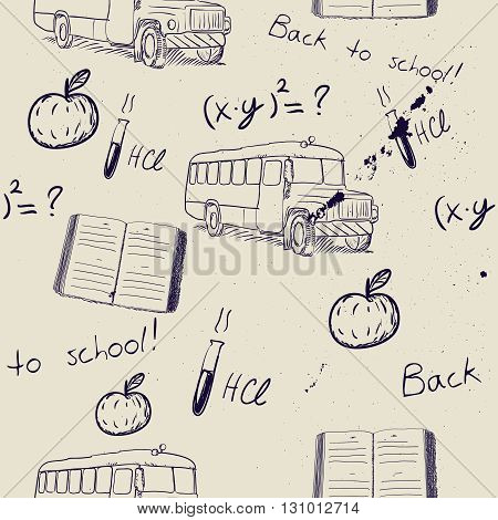 Semless texture about school. Vector illustration EPS10