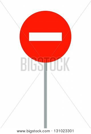 Road signs. It is prohibited to enter vehicles. Vector Illustration. EPS10