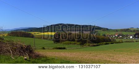Landscape in spring south of Bohemia near Kdyne town