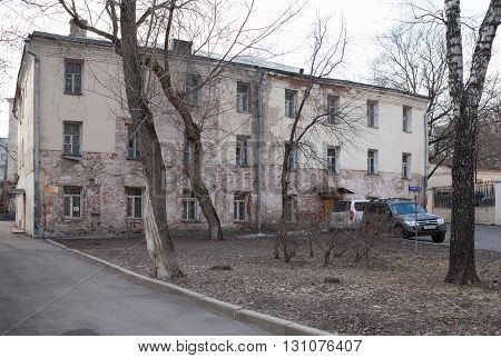 MOSCOW - APRIL 4: House in Khitrovskaya Street.on April 4 2016 in Moscow. Alexander Skryabin the great Russian composer was born at this house on 1872.