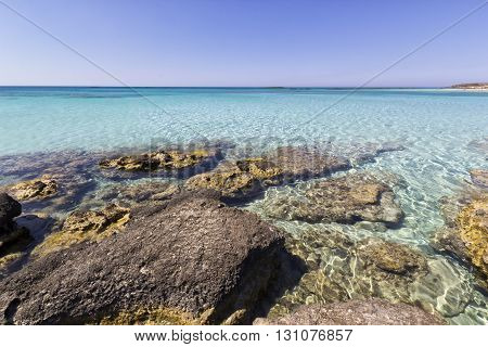 Bay on a beautiful beach on the Greek island of Crete