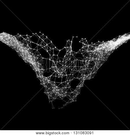 Network Abstract Background. 3d Technology Vector Illustration. Cobweb Or Spider Web. 