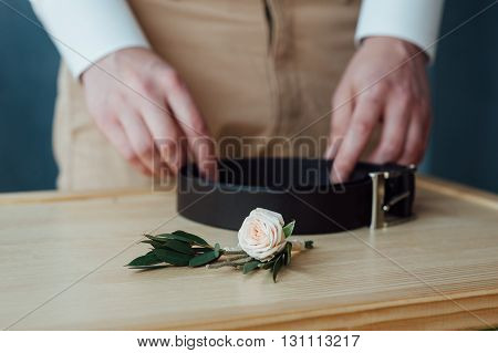 Groom Set Clothes. Shoes And Bow Tie