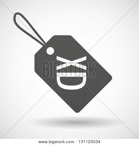 Isolated Shopping Label Icon With   A Laughing Text Face