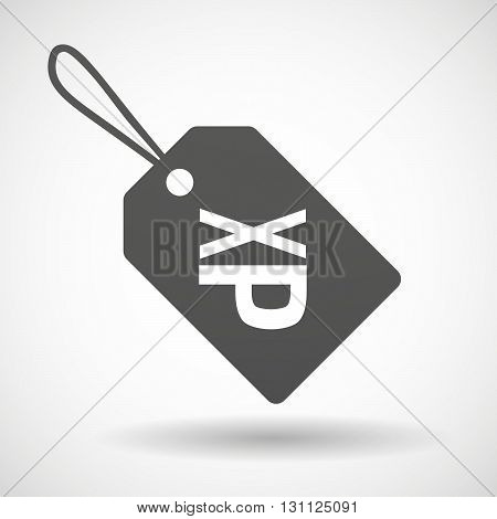 Isolated Shopping Label Icon With  A Tongue Sticking Text Face Emoticon