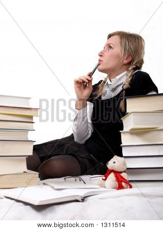 Kız öğrenci veya öğrenci düşünme