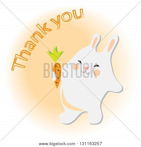 Vector illustration of cute rabbit with carrot