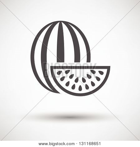 Watermelon Icon On Gray Background