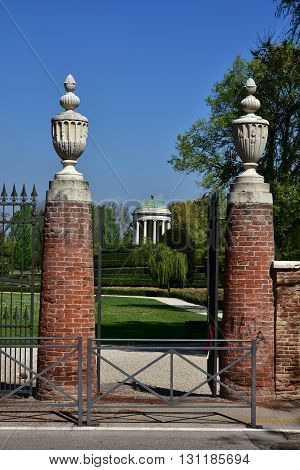 Entrance of the Querini Park in the center of Vicenza