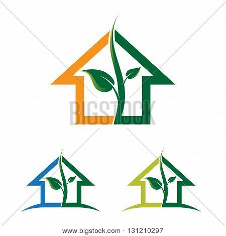 Symbol of Green Plant Garden Healthy House