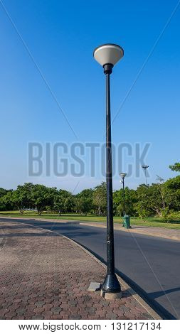 Street light post in the public park