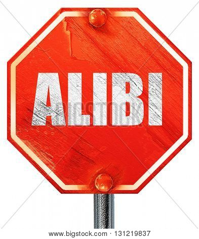 alibi, 3D rendering, a red stop sign