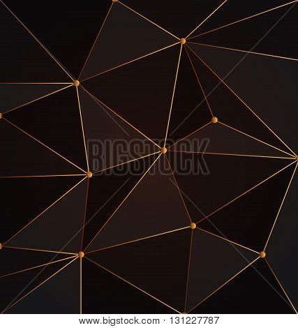 Black and gold abstract polygon backgroundGold Triangle Polygon Pattern