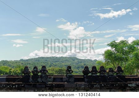 fence of temple in ratu boko temple complex