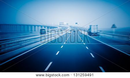 traffic on haiwan bridge,qingdao