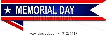 Memorial day, blue tag, web banner, ribon