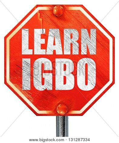 learn igbo, 3D rendering, a red stop sign