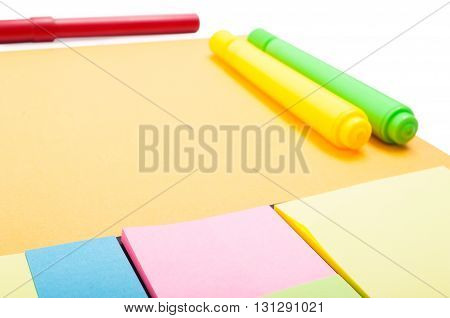 Point Of View Of Blank Set Of Sticky Notes