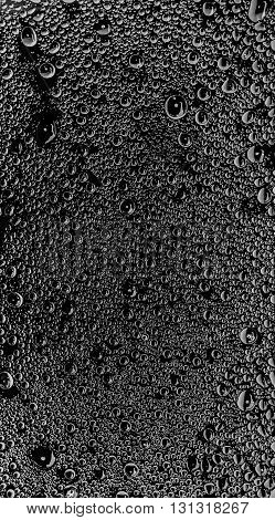 close up water drops on black background