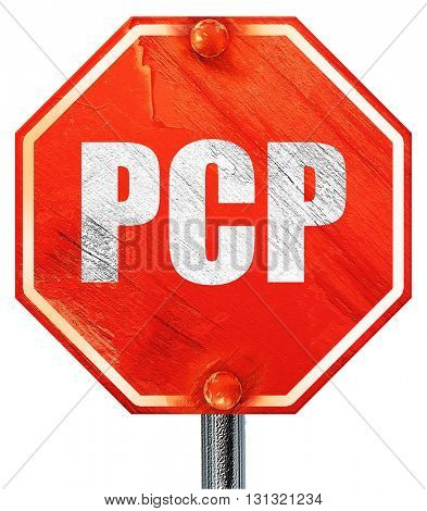 pcp, 3D rendering, a red stop sign