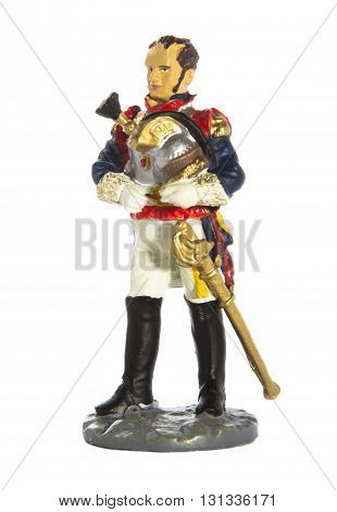 Tin Toy soldier on a white background