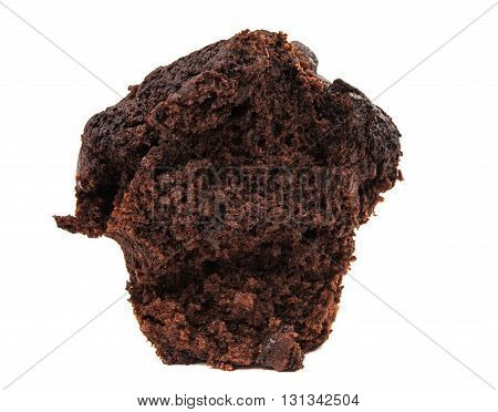 chocolate muffin isolated on white background very sweet