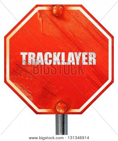 tracklayer, 3D rendering, a red stop sign