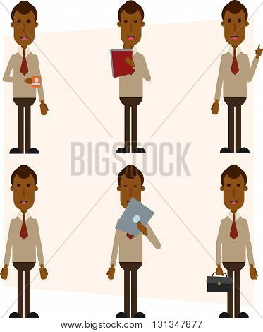 6 item African American businessman, businessman set