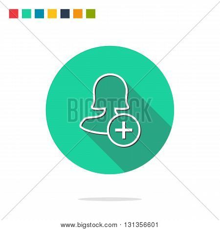 Solid Female User Icon In Four Colours