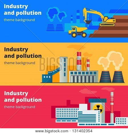 Industry and environmental pollution theme templates background