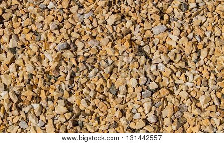 Multicolored rubble lawn. top view, natural light