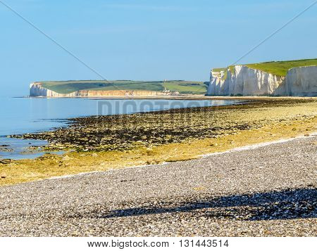 Seven Sisters chalk cliffs Seven Sisters National Park. Eastbourne, East Sussex, England