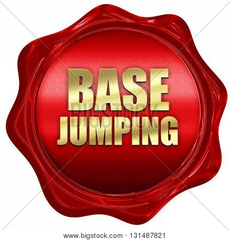 base jumping, 3D rendering, a red wax seal