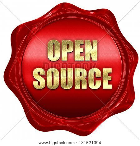 open source, 3D rendering, a red wax seal