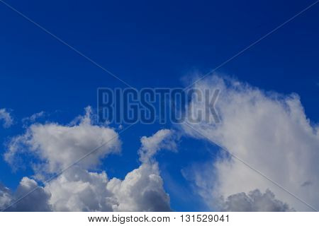 Blue sky with cloud. Meteorology. Synoptics. Good weather. Changes in the weather. Cloud Front.