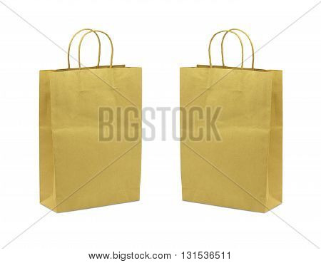 Brown Paper bag isolated on white background.