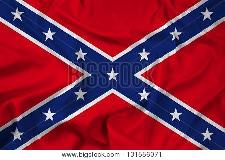 Waving Confederate Flag, with beautiful satin background