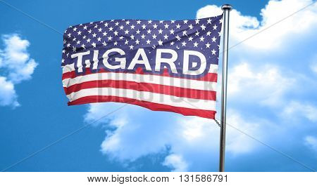 tigard, 3D rendering, city flag with stars and stripes