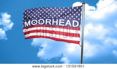 moorhead, 3D rendering, city flag with stars and stripes